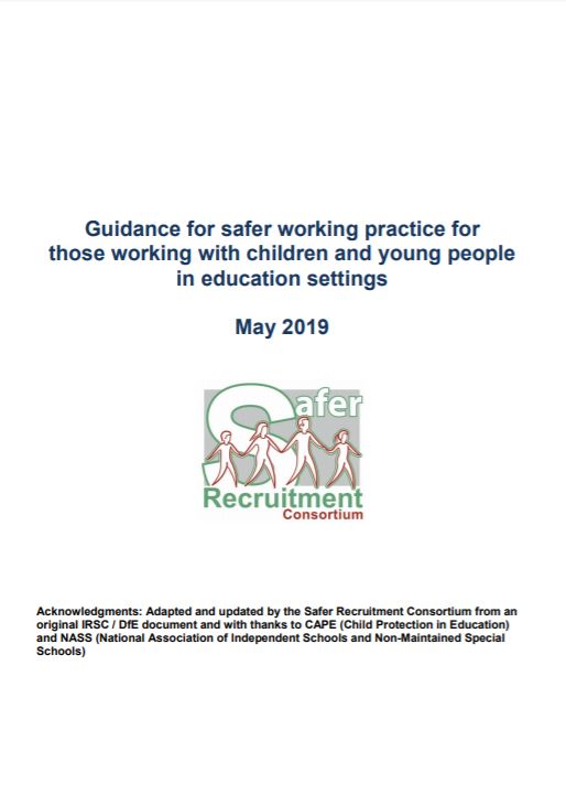 Safer Working Practice Education Settings Sep 2019 - North Yorkshire